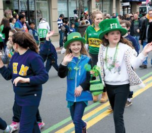 Young participants march down White Plains Road during last year’s Eastchester St. Patrick’s Day parade. File photo